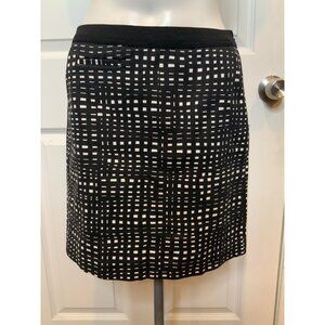 Theory Black & White Checkered Mini Skirt, Size 0